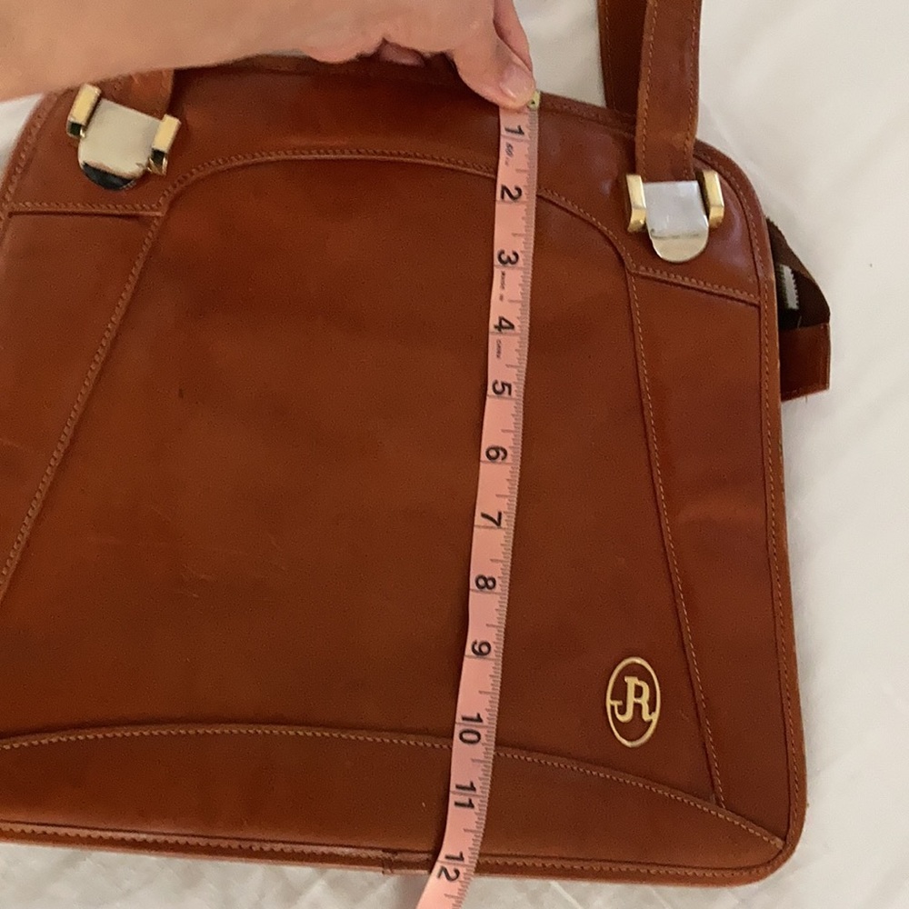 Cognac brown vintage JR leather hand bag/purse - Picture 9 of 14